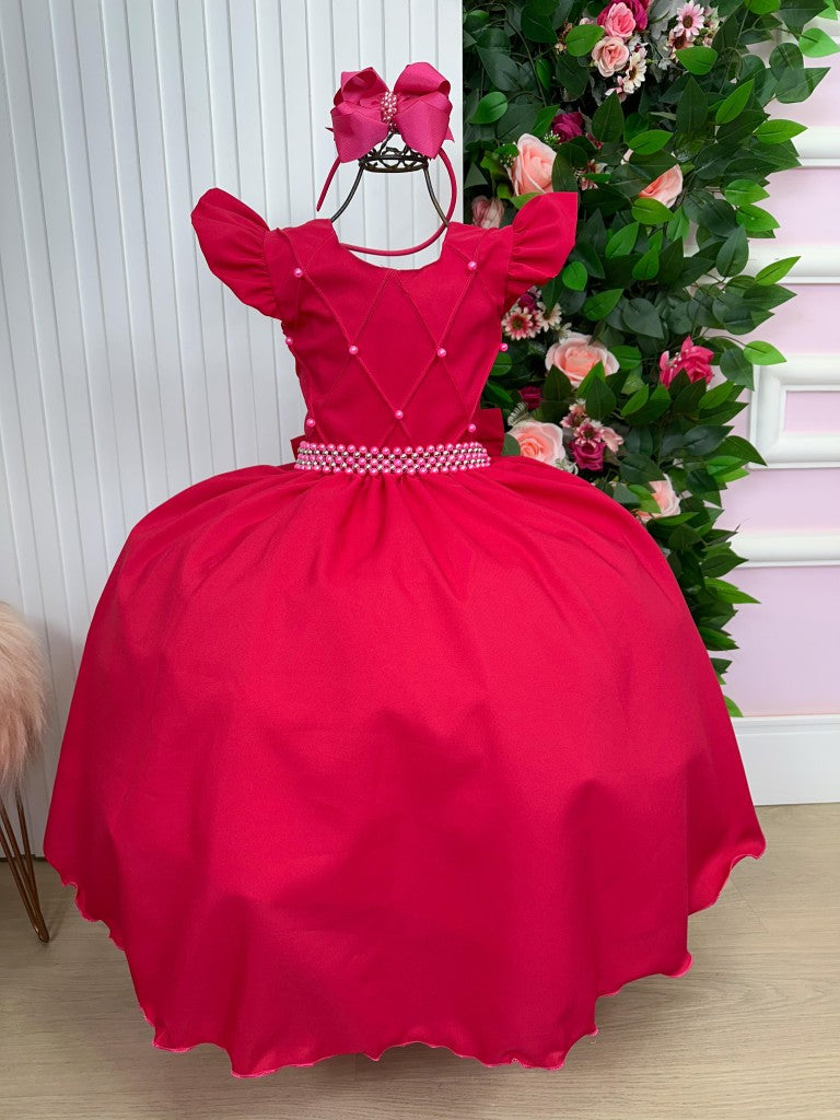 Vestido Longo Pink Com Babado em Tule para Festas e Eventos