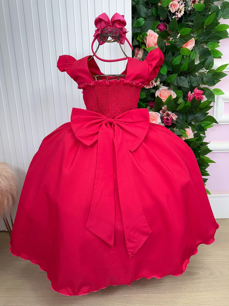 Vestido Longo Pink Com Babado em Tule para Festas e Eventos
