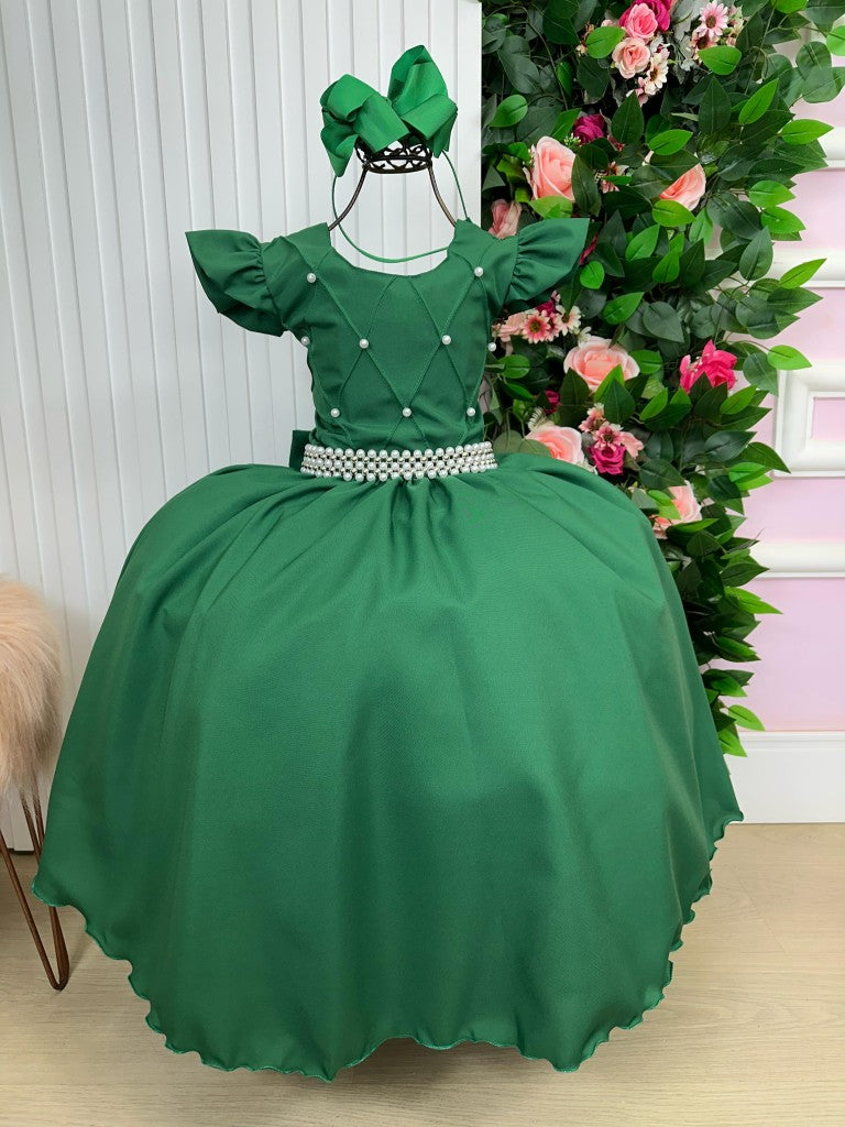 Vestido Longo Verde Esmeralda em Tule e Poliéster para Festas e Eventos