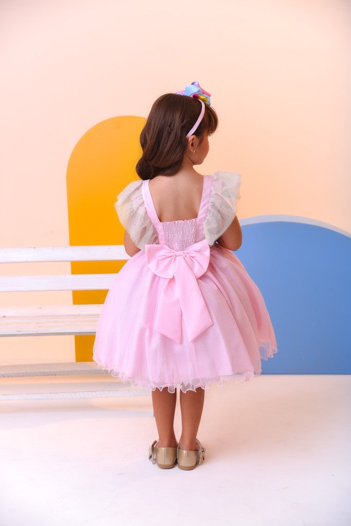Vestido Infantil Busto Com Strass e Babados para Festas