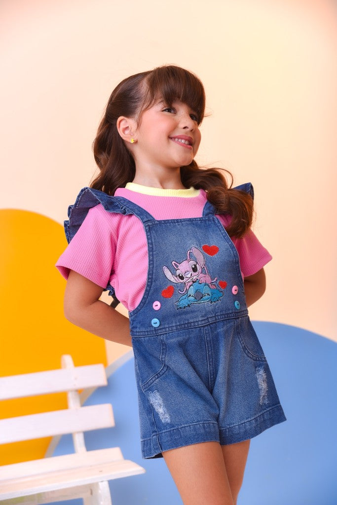 Macaquinho Infantil Jeans Confortável e Estiloso para Meninas