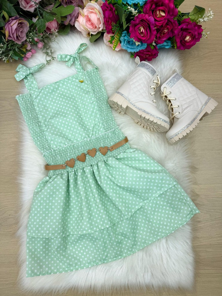 Vestido Infantil Verde Blogueirinha Hermione