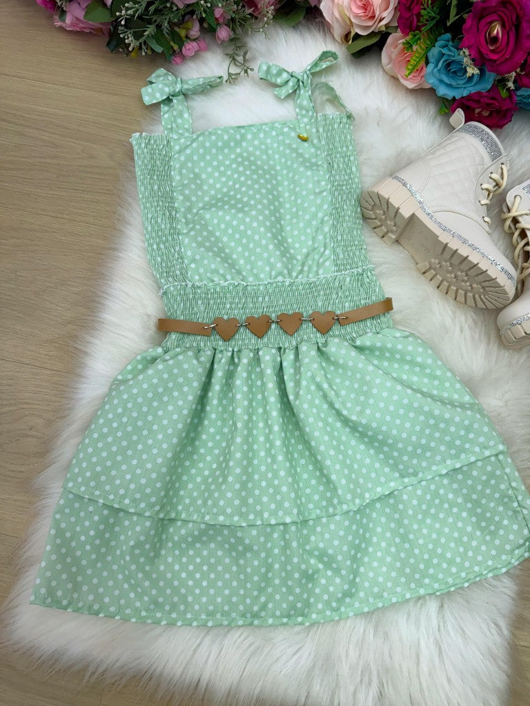 Vestido Infantil Verde Blogueirinha Hermione