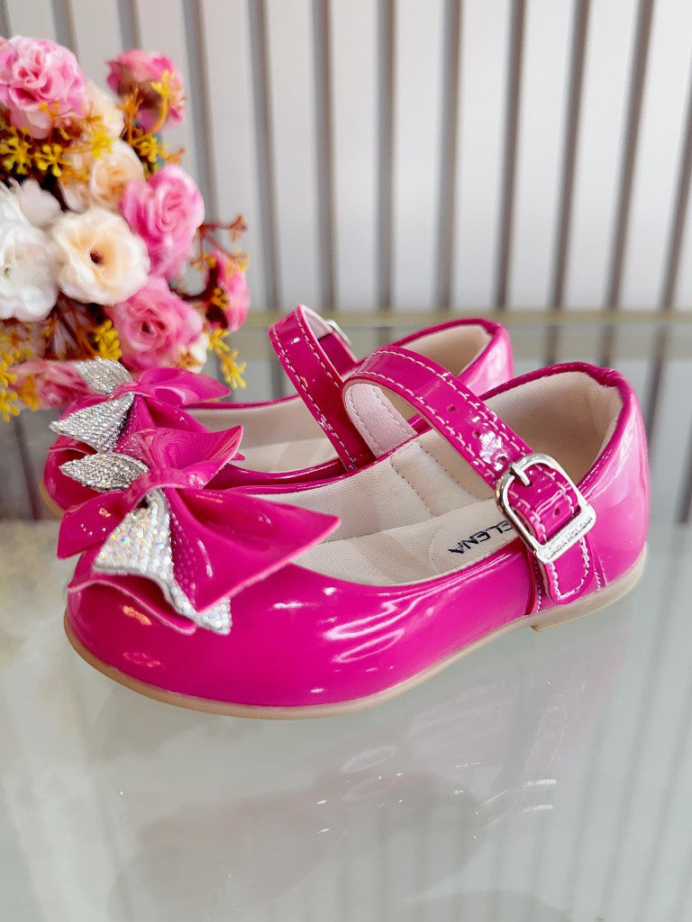 Sapatinho Infantil Pink Verniz Com Aplique de Lacinho