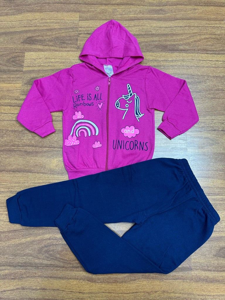 Conjunto Infantil Moletom Meninas Com Estampas 08 Peças Confortáveis