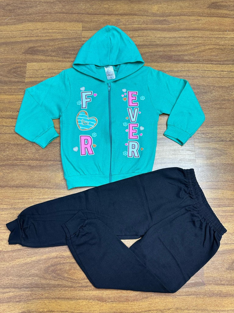 Conjunto Infantil Moletom Meninas Com Estampas 08 Peças Confortáveis