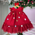 Vestido Infantil Vermelho em Tule para Jardim Encantado Baby Liz