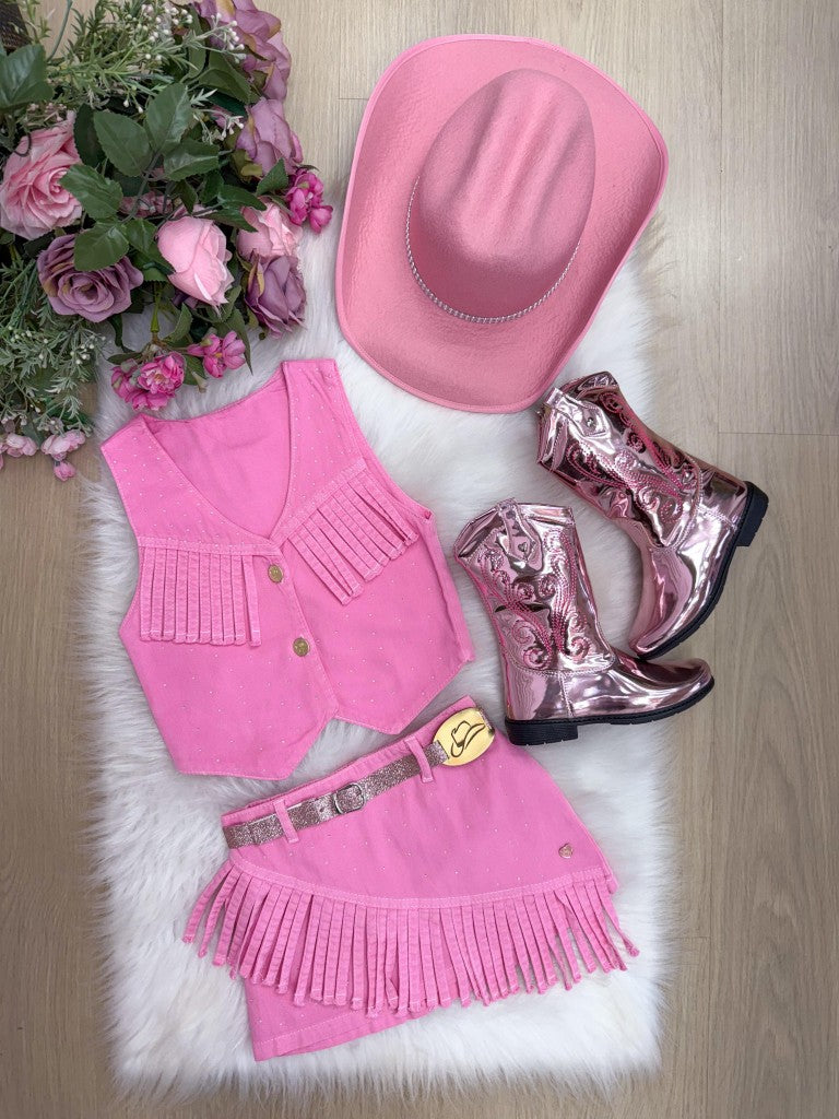 Conjunto Rosa Blogueirinha Boiadeira para Crianças