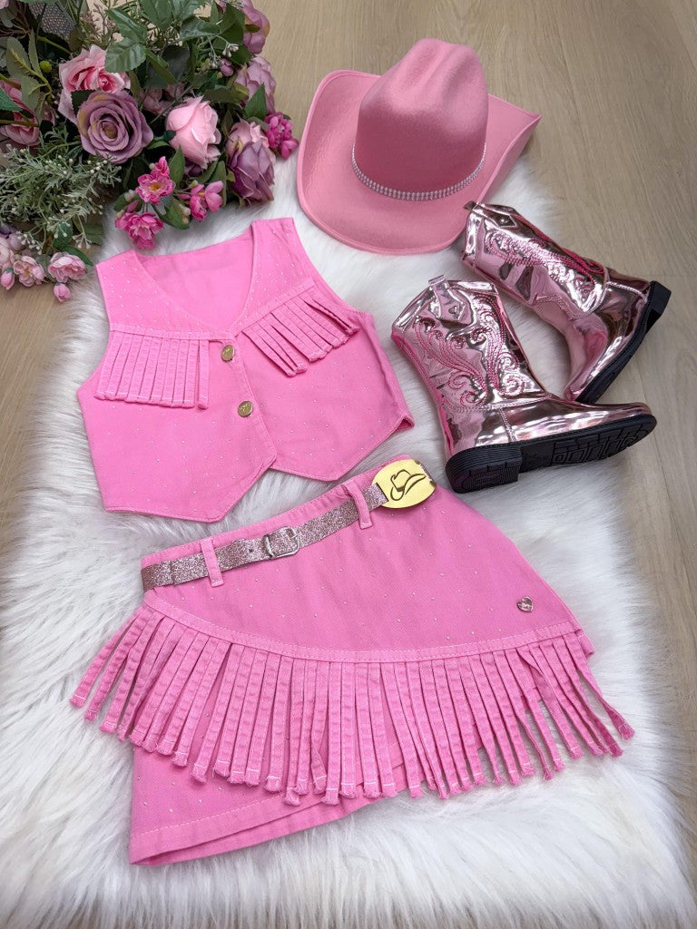 Conjunto Rosa Blogueirinha Boiadeira para Crianças