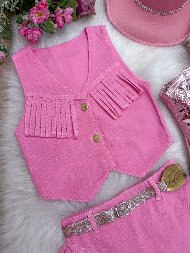 Conjunto Rosa Blogueirinha Boiadeira para Crianças