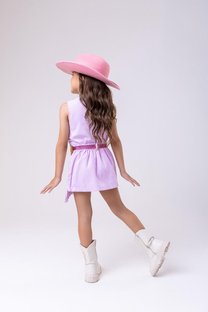 Conjunto Jeans Lilás Blogueirinha Boiadeira Maraisa