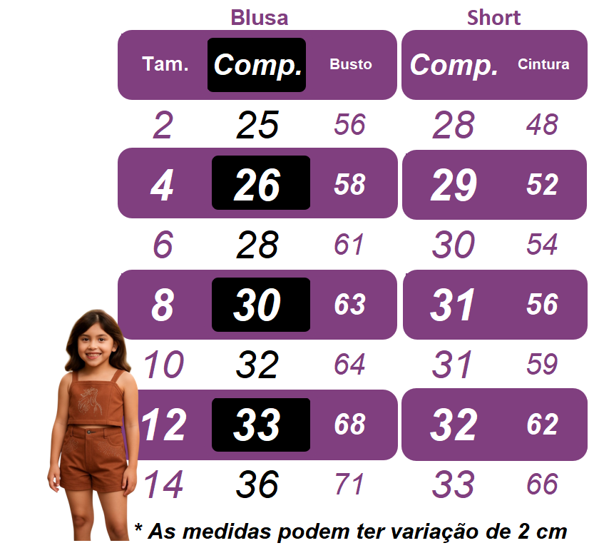 Conjunto Infantil Casual de Blusa e Short Jeans para Menina
