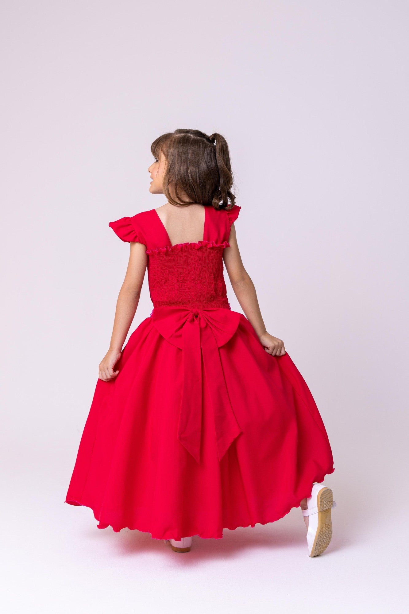 Vestido Longo Pink Com Babado em Tule para Festas e Eventos