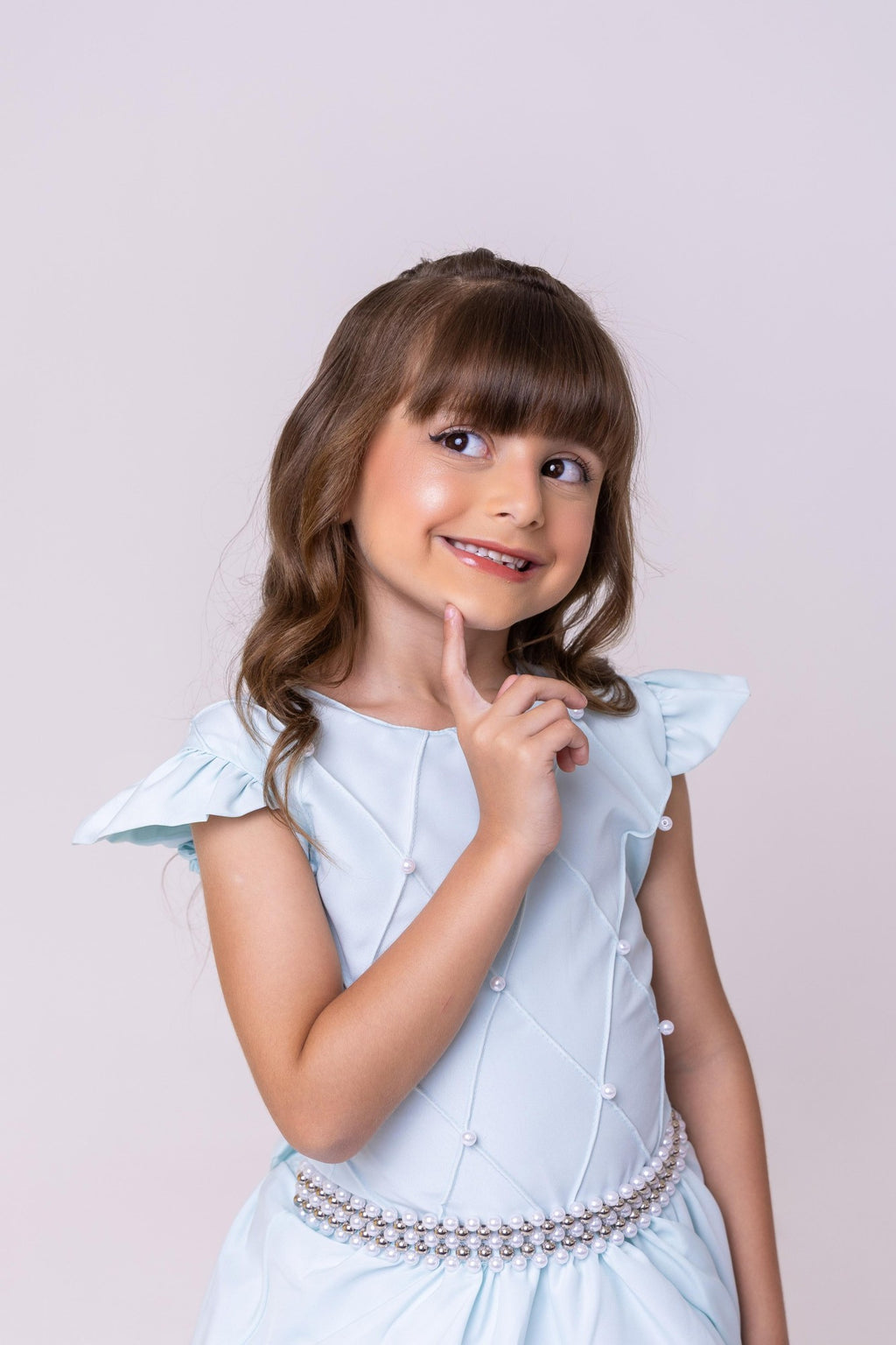 Vestido Longo Verde Porto Fino com Babado em Tule e Cinto