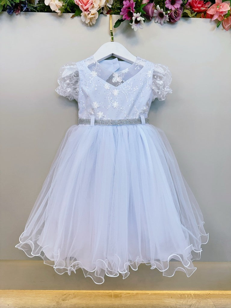 Vestido Infantil Branco Com Renda Para Daminhas De Batizado