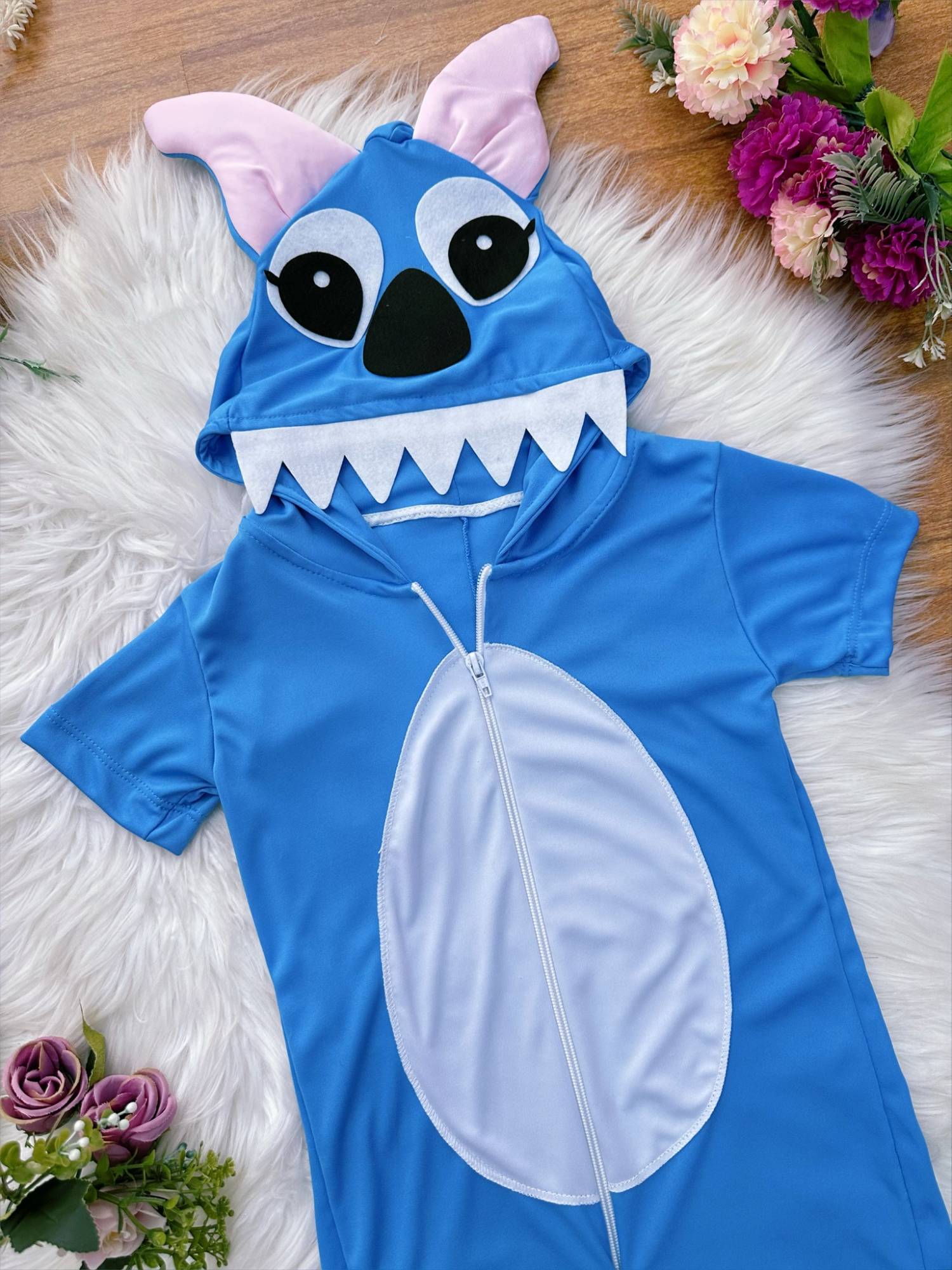 Fantasia Azul do Stitch Angel Lilo para Crianças