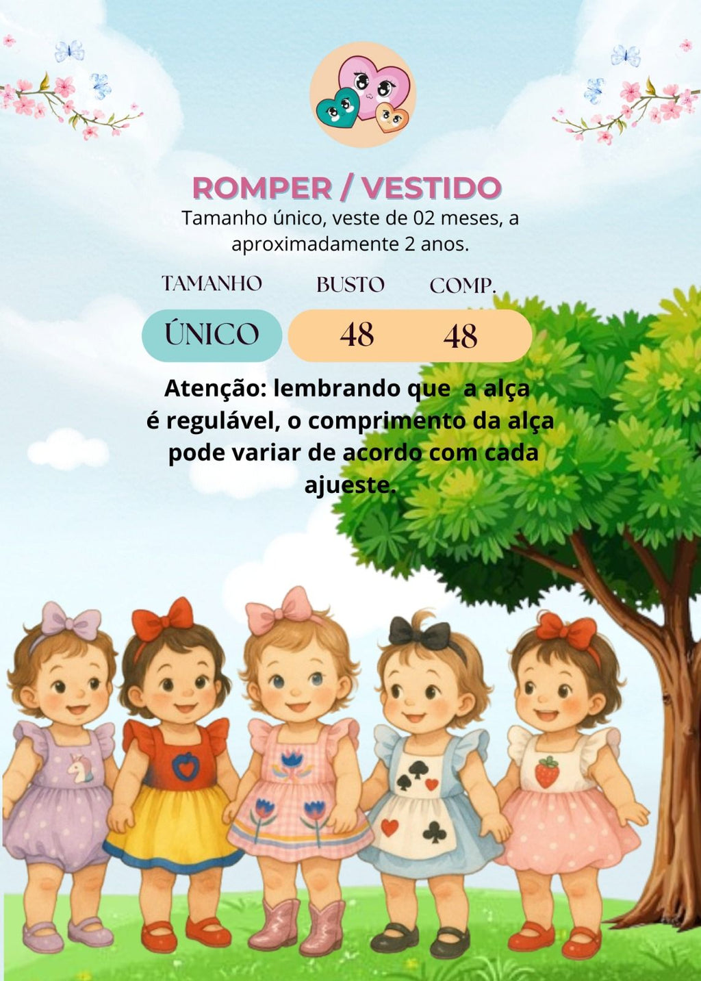 Vestido Infantil Temático em Tecido 100% Poliéster com Laço Bico de Pato