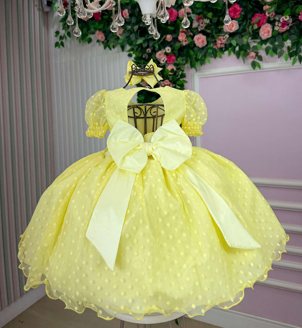 Vestido Marie Amarelo Bolinhas