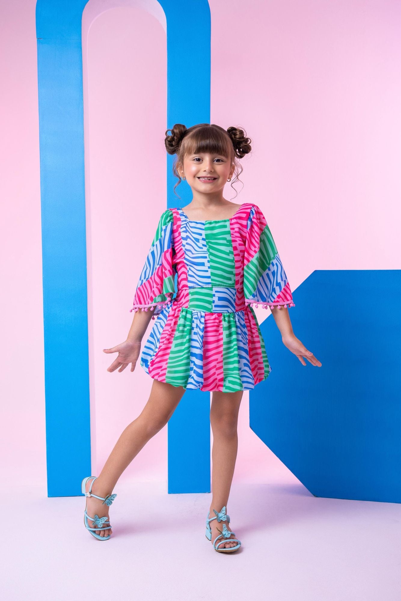 Conjunto Infantil Blusinha e Saia Balonê Rosa