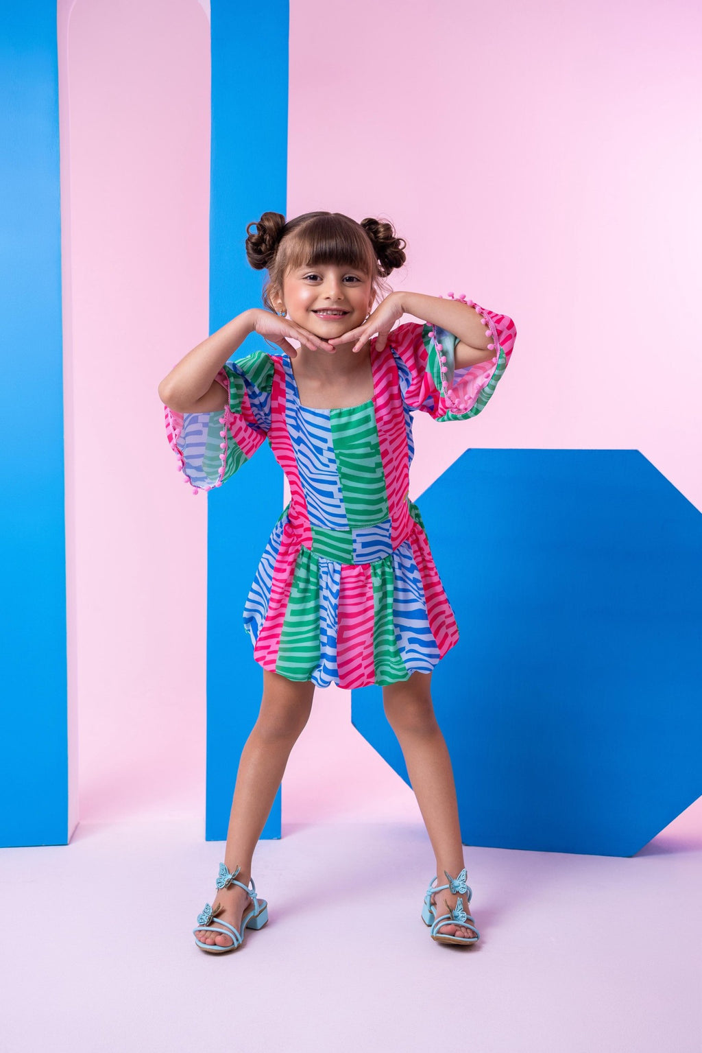 Conjunto Infantil Blusinha e Saia Balonê Rosa