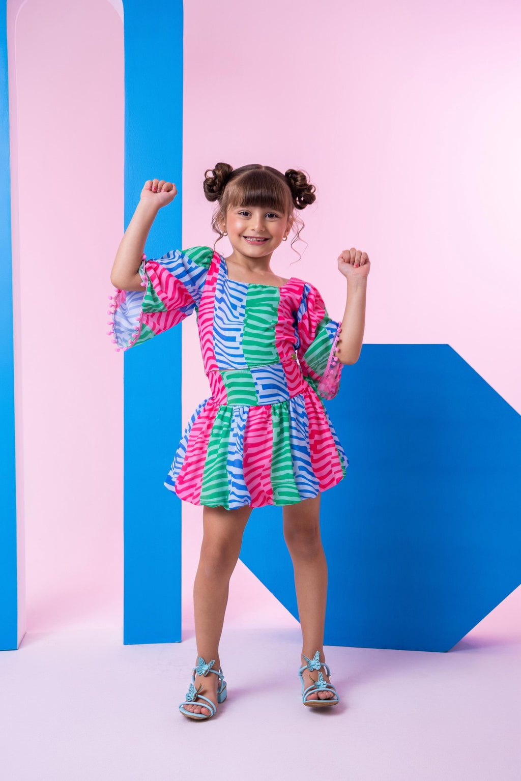 Conjunto Infantil Blusinha e Saia Balonê Rosa