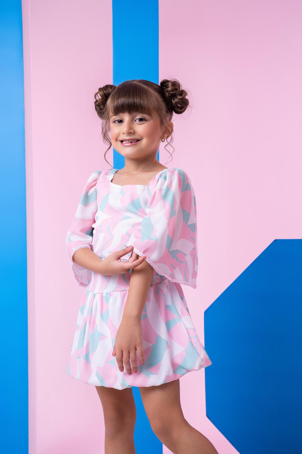 Conjunto Alissa Blusinha e Saia Balonê Rosa Bebê