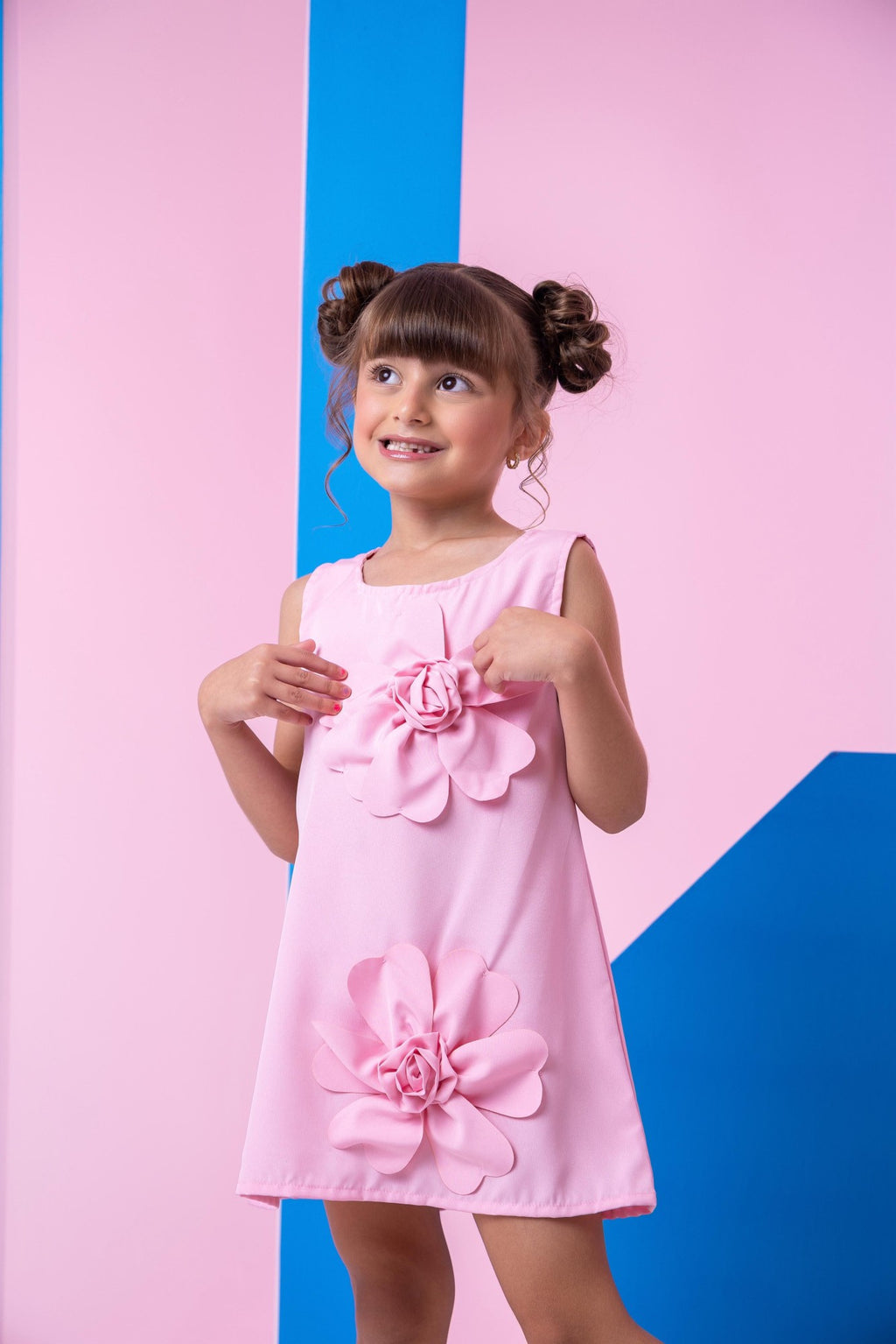 Vestido Rosa Bebê Sem Manga em Tecido Light Basic