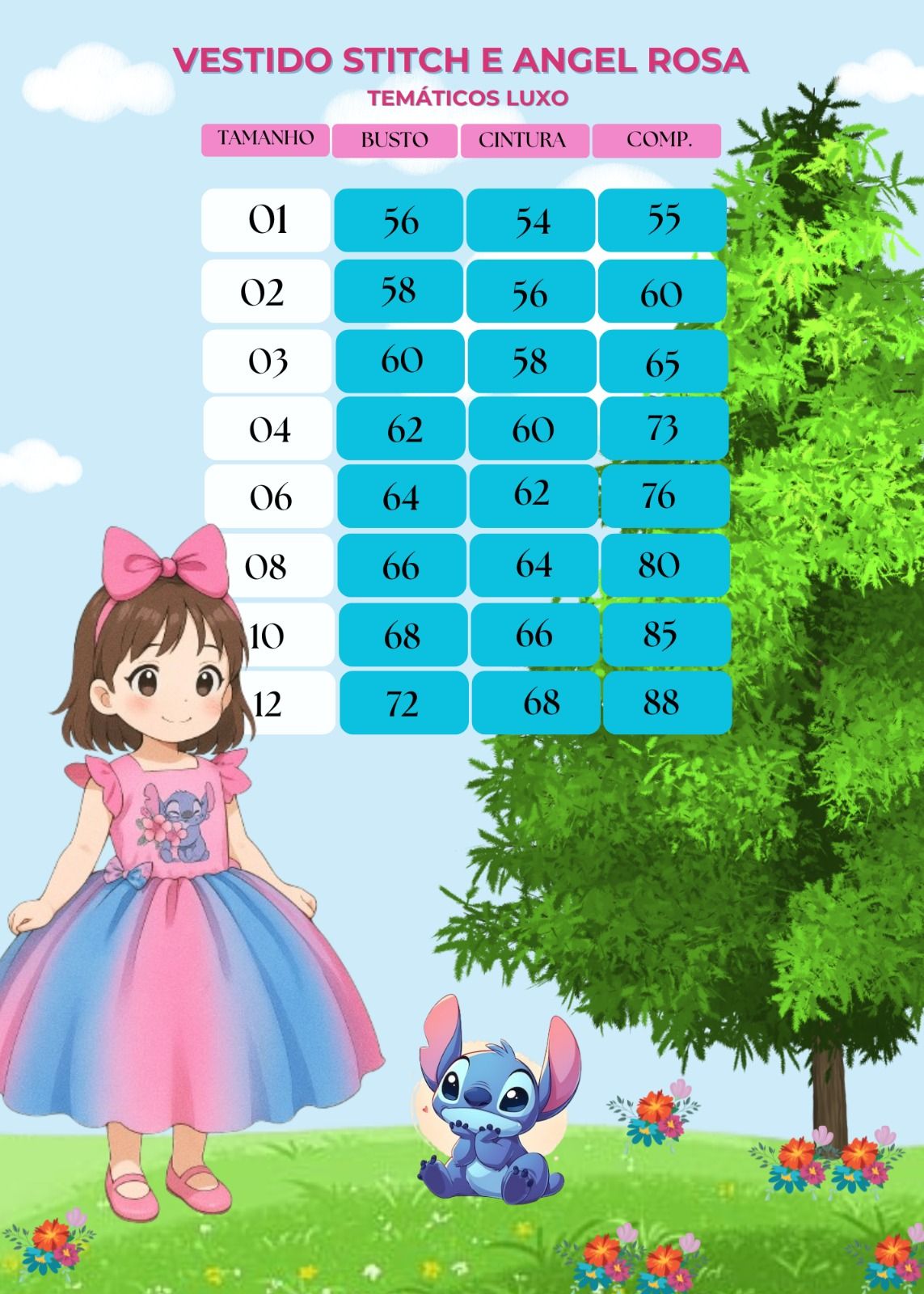 Vestido Infantil Rosa Luxo em Tecido Tafeta com Laço