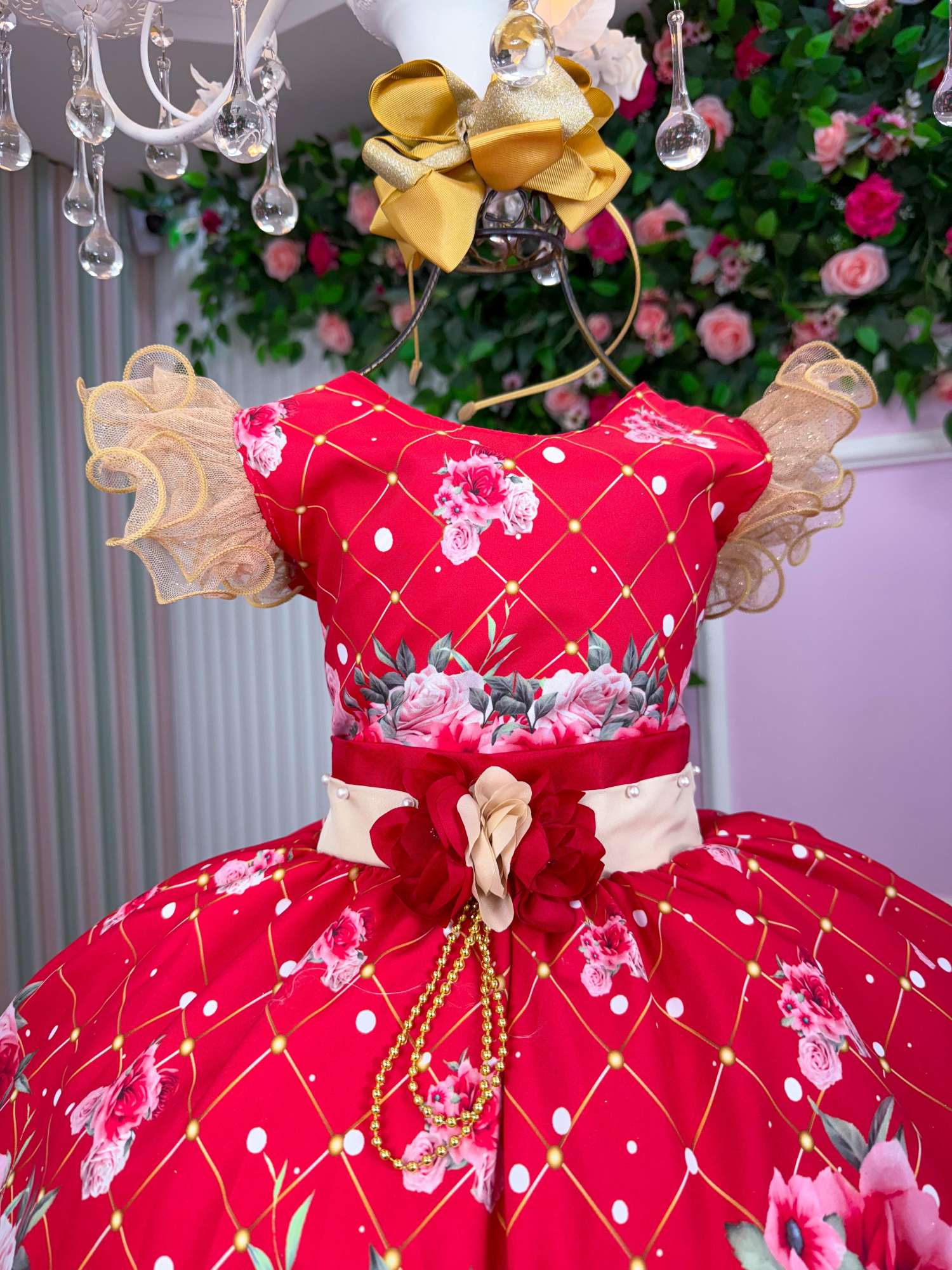Vestido Marie Natalia Flores Vermelho - Natal