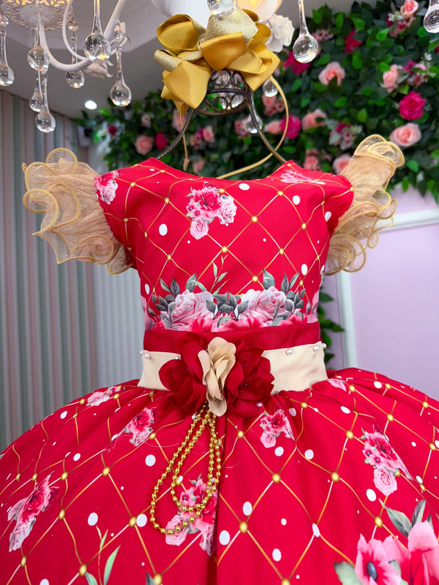 Vestido Marie Natalia Flores Vermelho - Natal