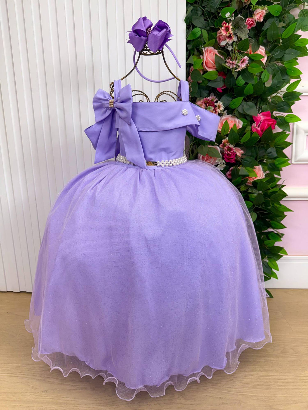 Vestido Longo Lilás Doce Elegância em Tecido Techno Sport