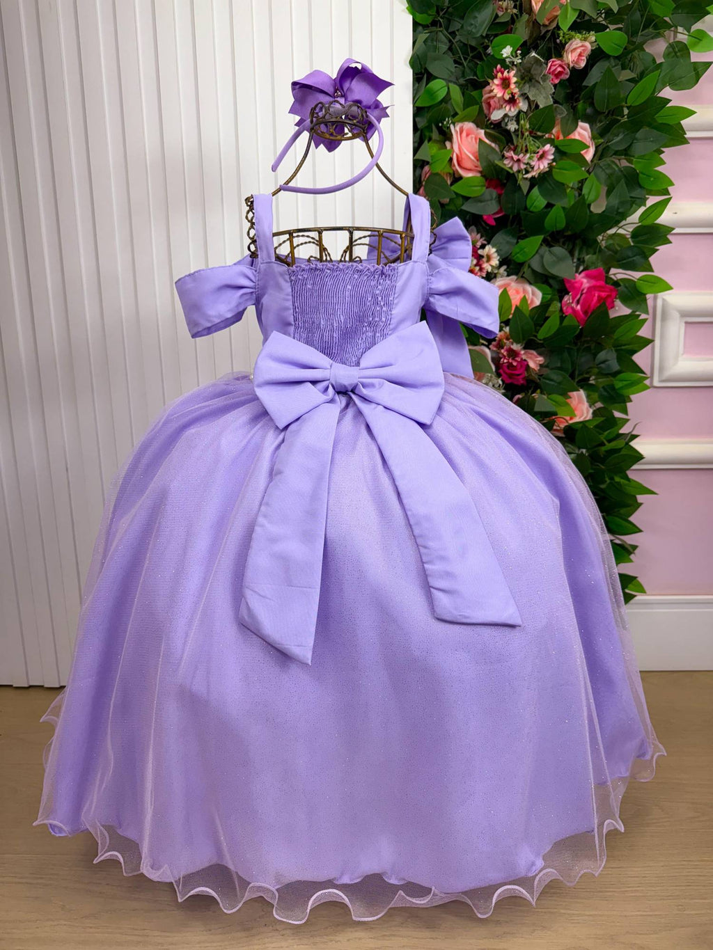 Vestido Longo Lilás Doce Elegância em Tecido Techno Sport