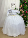 Vestido Longo Branco Doce Elegância em Tecido Techno Sport