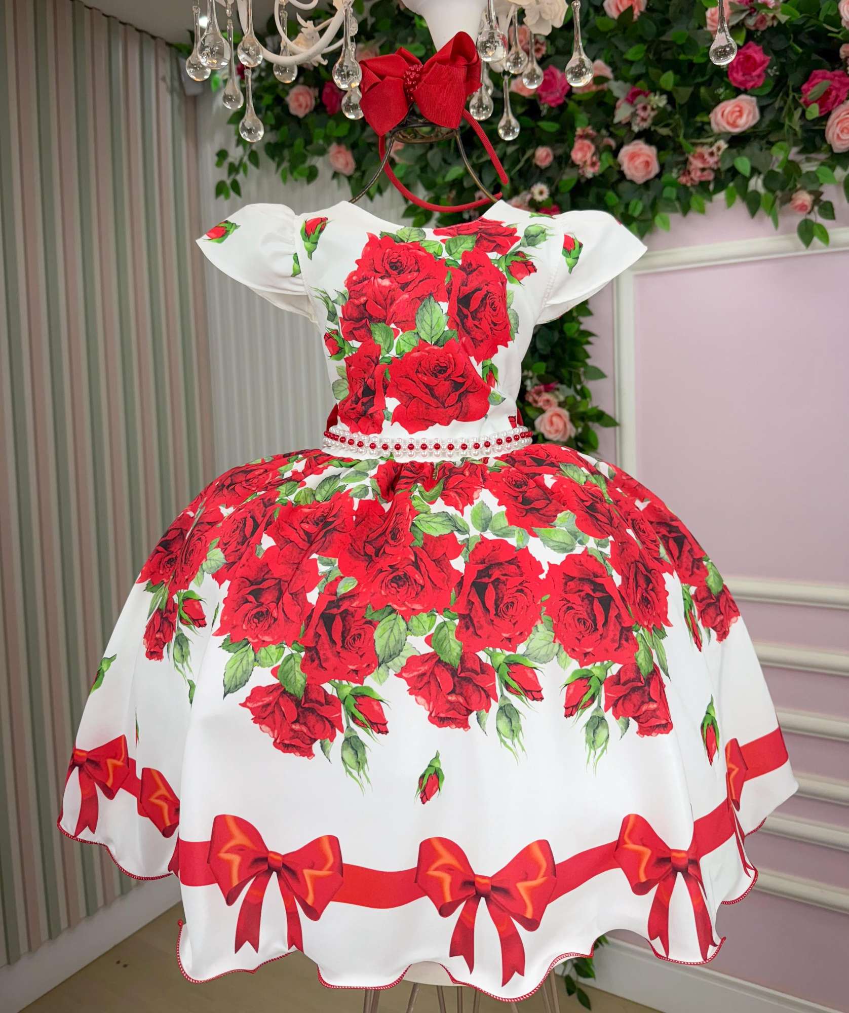 Vestido Natalino Rubi para Crianças - Coleção Natal Encantado