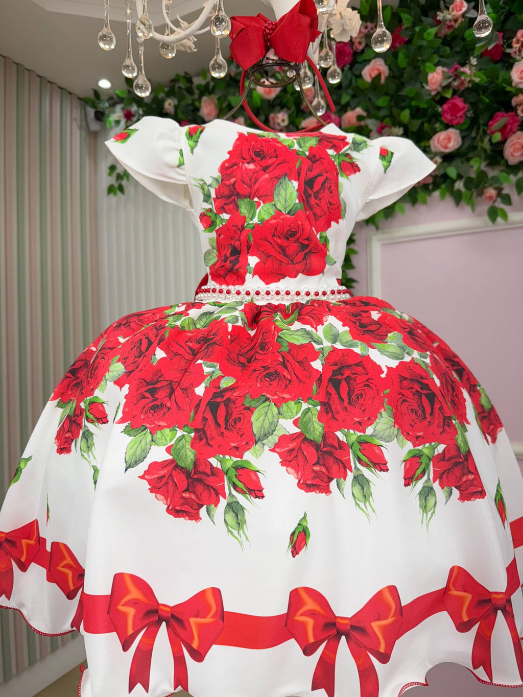 Vestido Natalino Rubi para Crianças - Coleção Natal Encantado