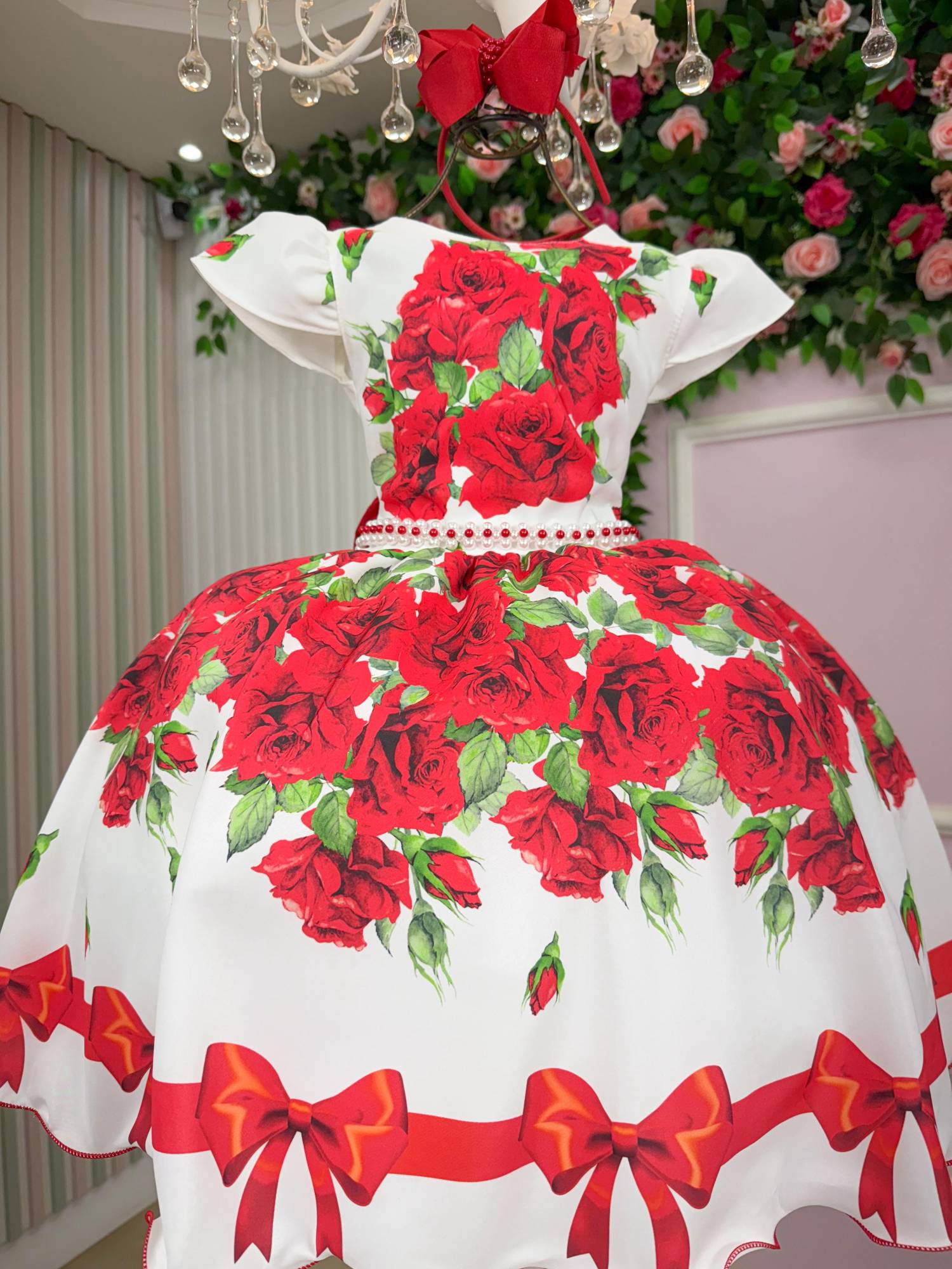 Vestido Natalino Rubi para Crianças - Coleção Natal Encantado