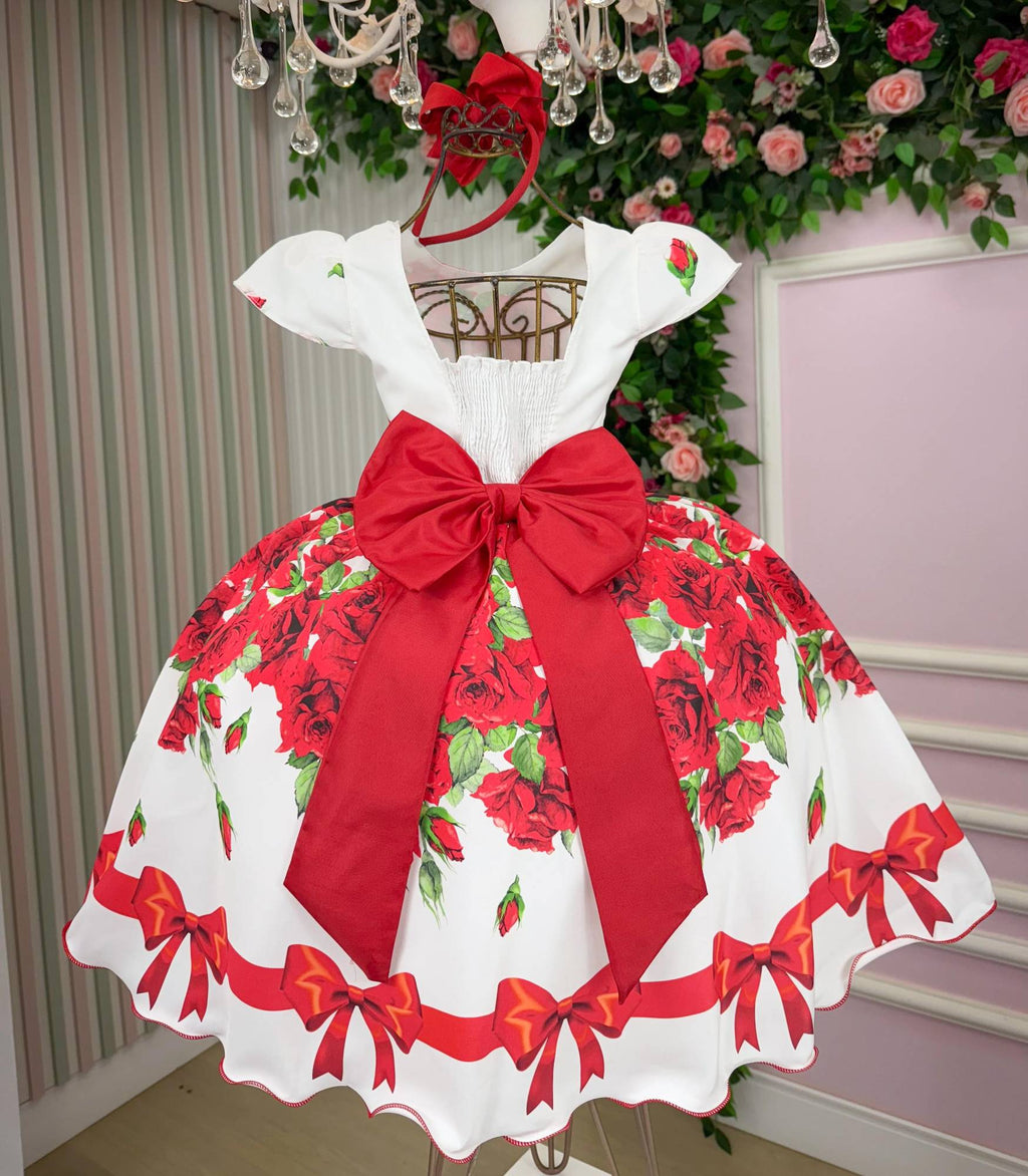 Vestido Natalino Rubi para Crianças - Coleção Natal Encantado