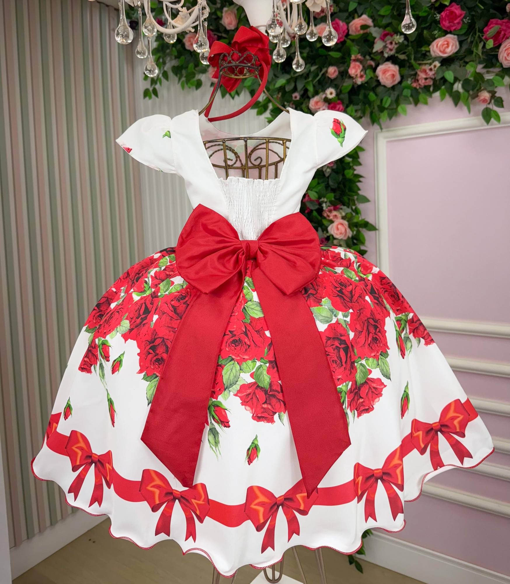 Vestido Natalino Rubi para Crianças - Coleção Natal Encantado