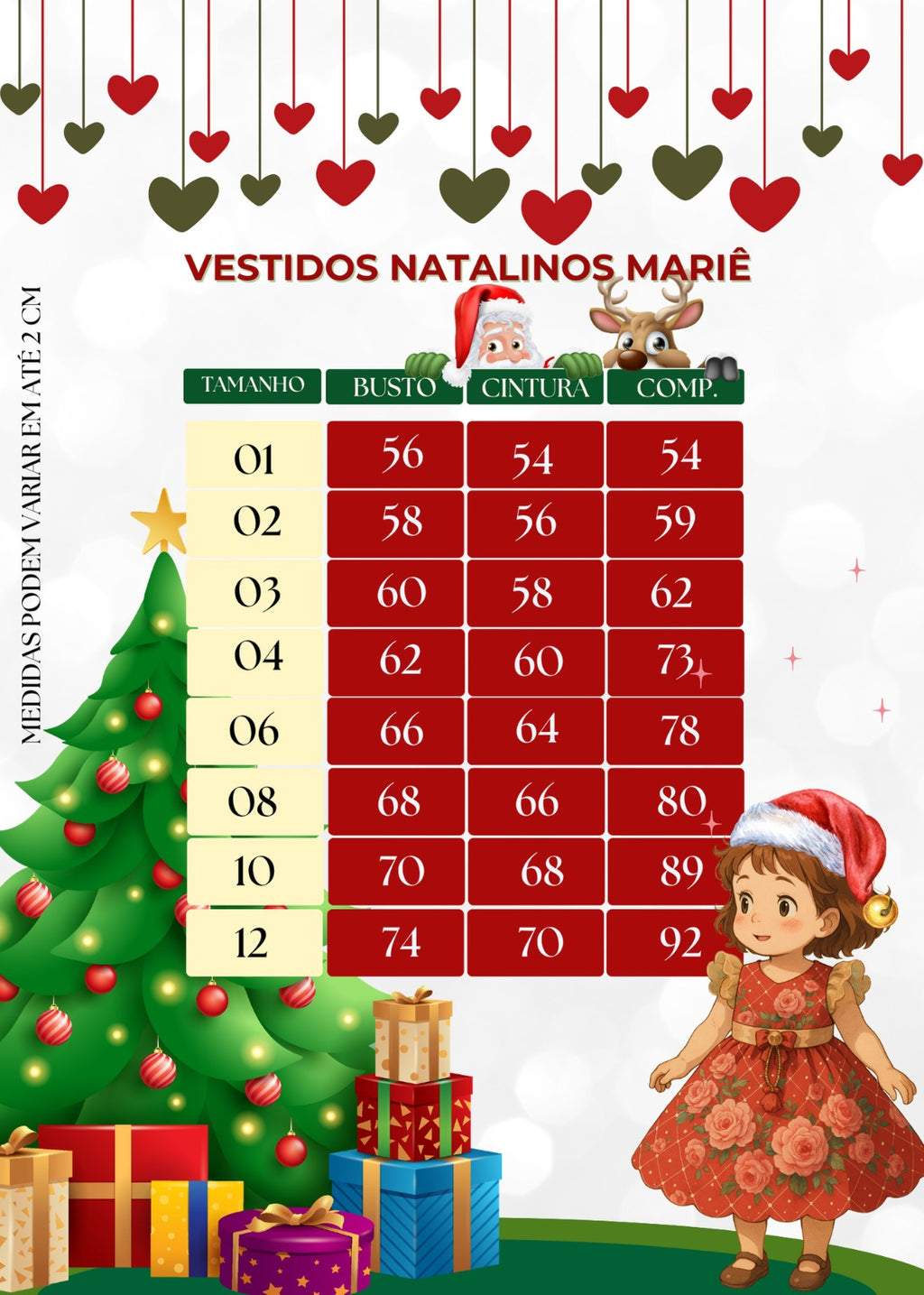 Vestido Natalino Rubi para Crianças - Coleção Natal Encantado