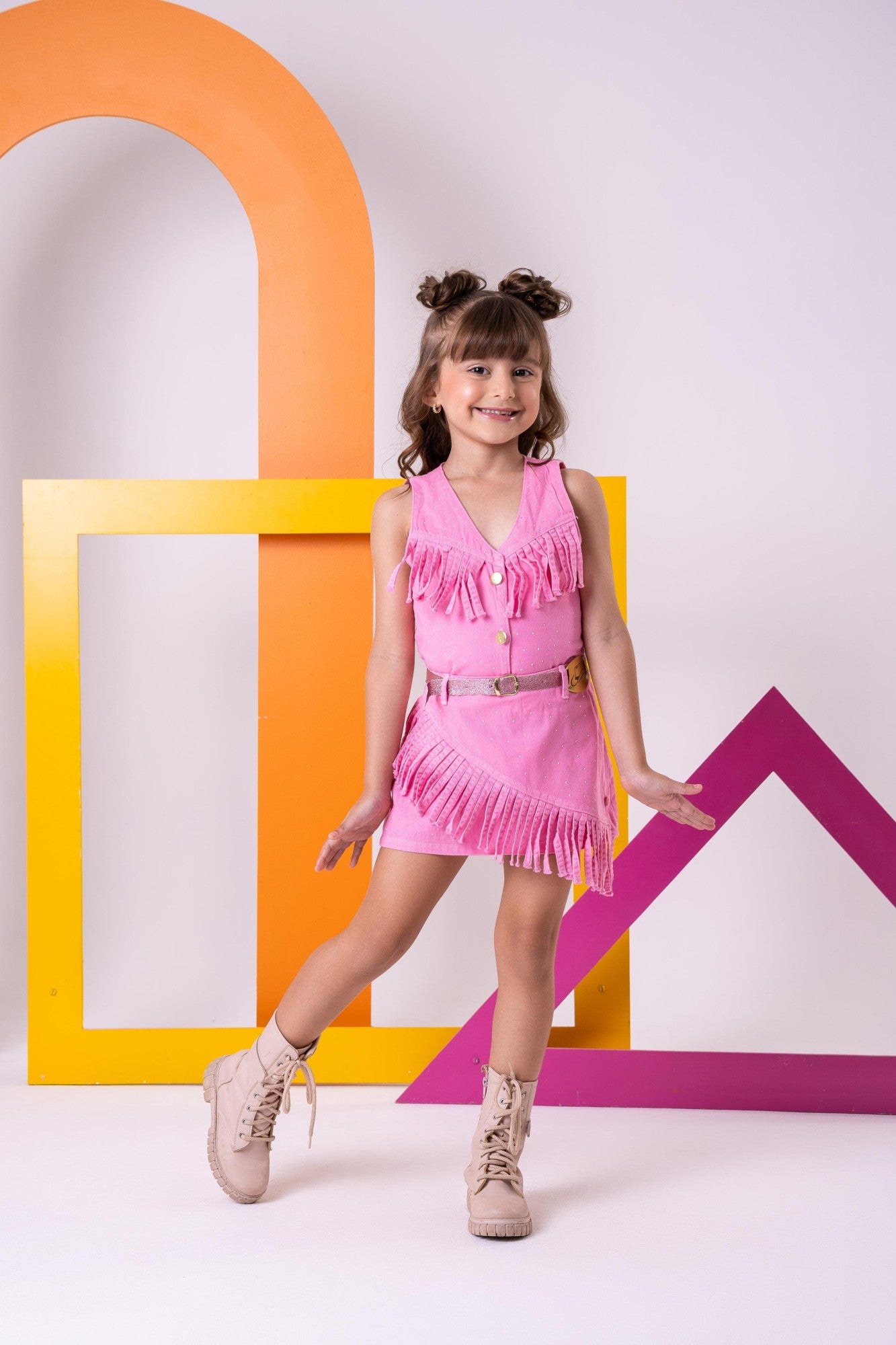 Conjunto Rosa Blogueirinha Boiadeira para Crianças