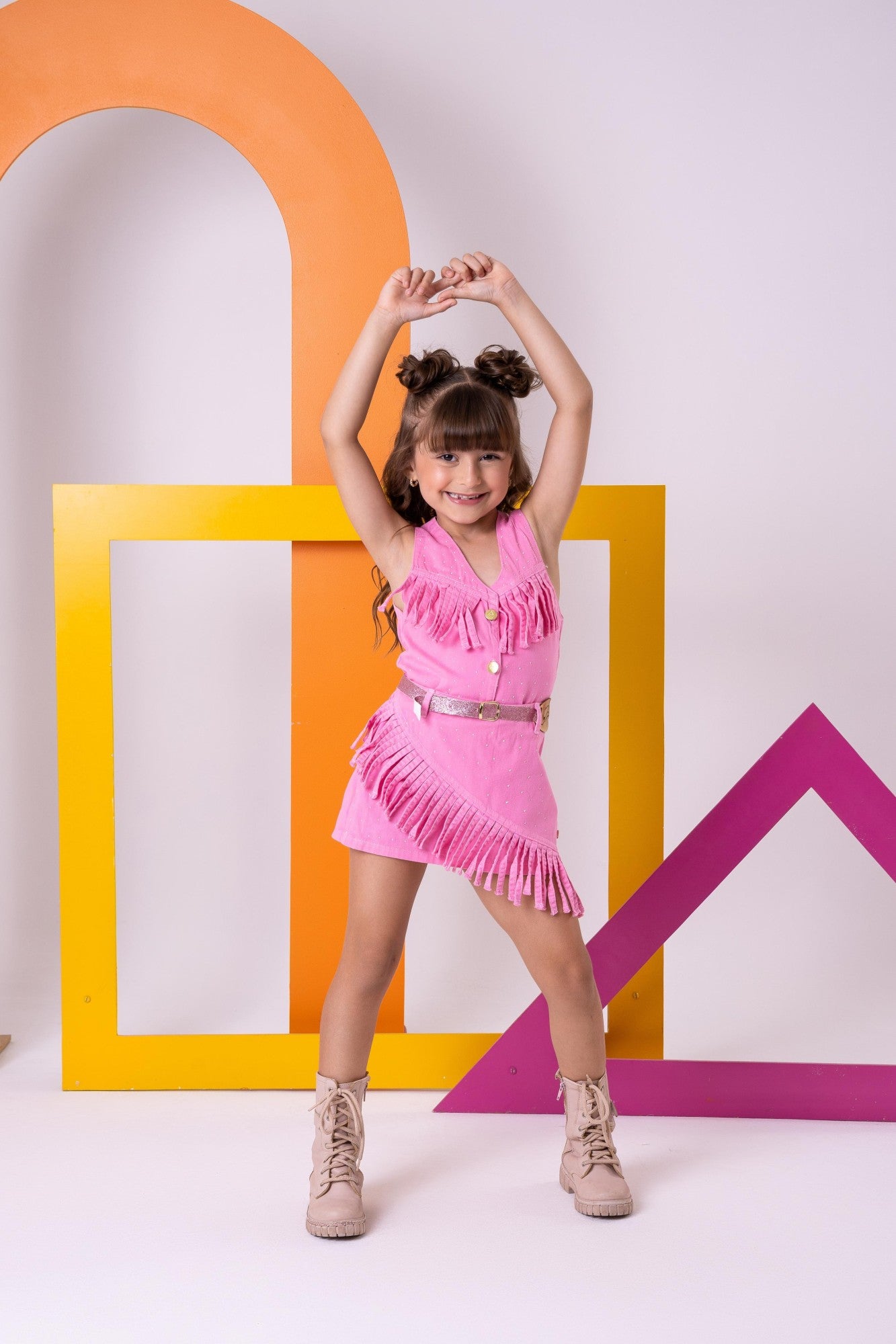 Conjunto Rosa Blogueirinha Boiadeira para Crianças