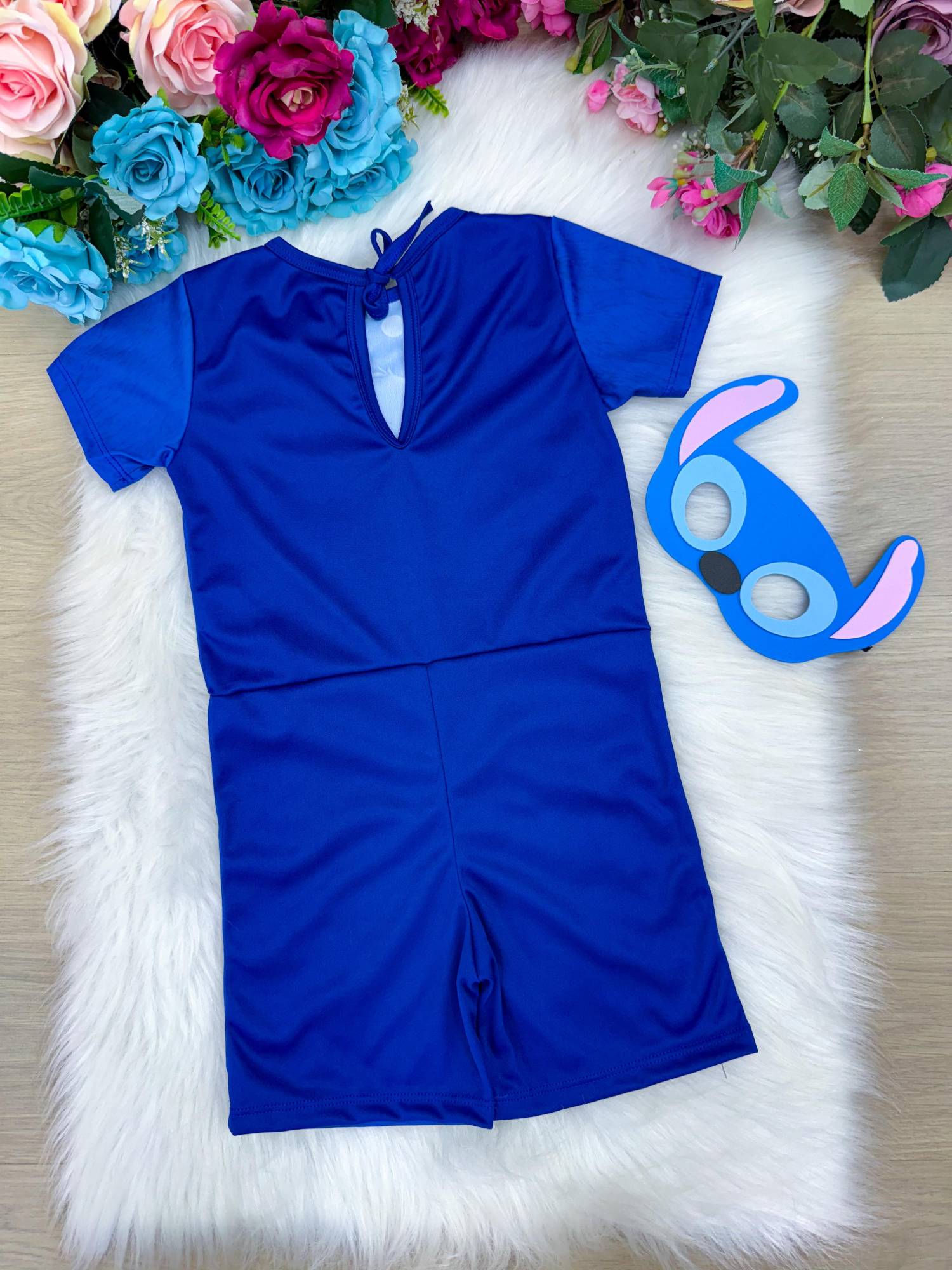 Fantasia Azul do Stitch com Máscara Temática para Crianças
