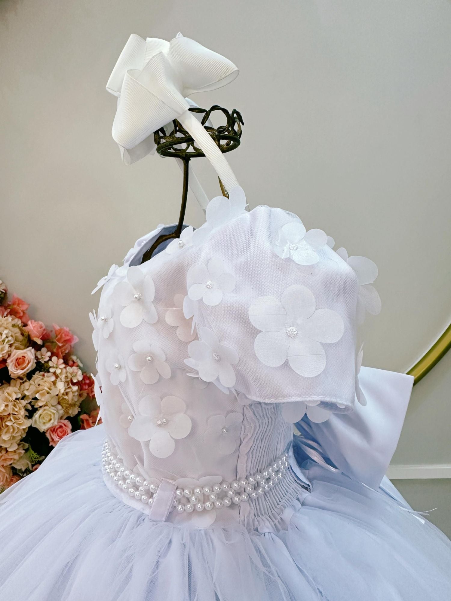Vestido Infantil Branco Com Renda Para Festas e Casamentos