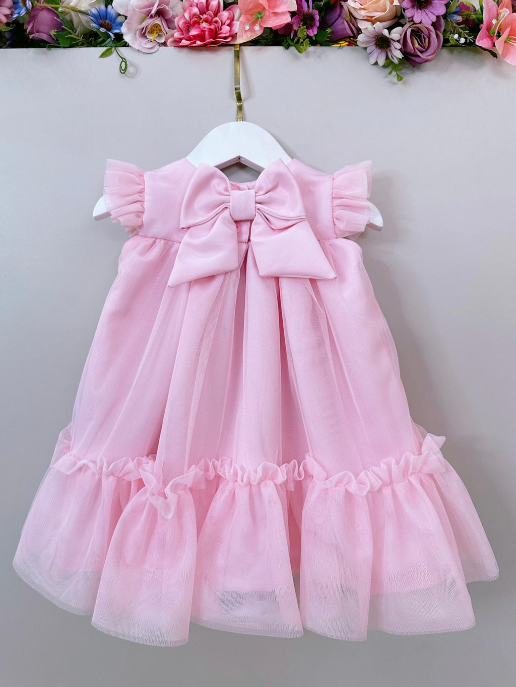Vestido Infantil Luxo Rosa Bebê Jardim Encantado