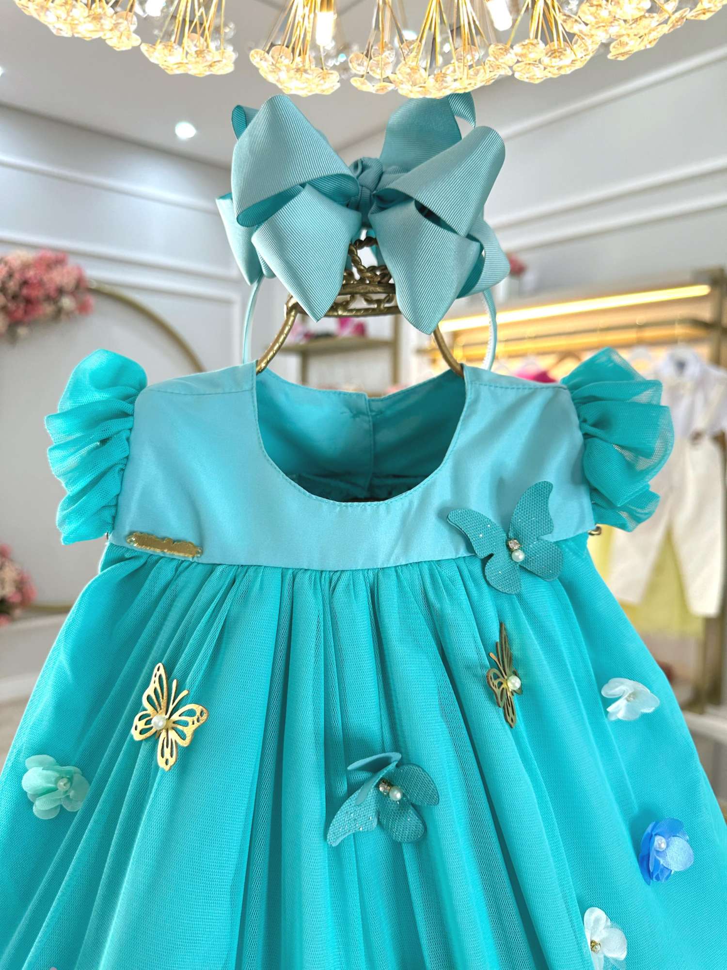 Vestido Infantil Verde Jardim Encantado Luxo