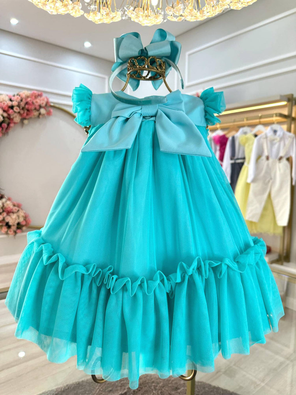 Vestido Infantil Verde Jardim Encantado Luxo