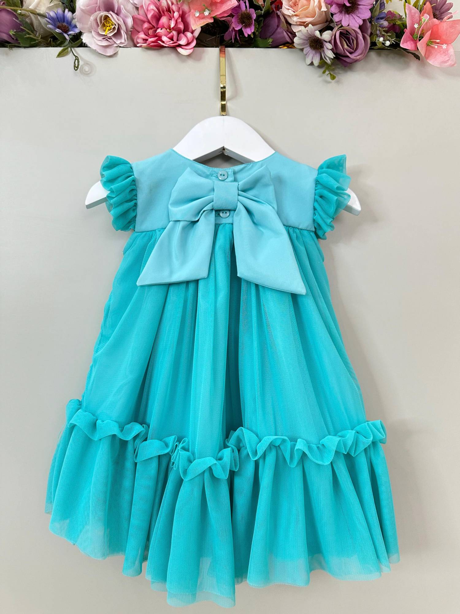 Vestido Infantil Verde Jardim Encantado Luxo
