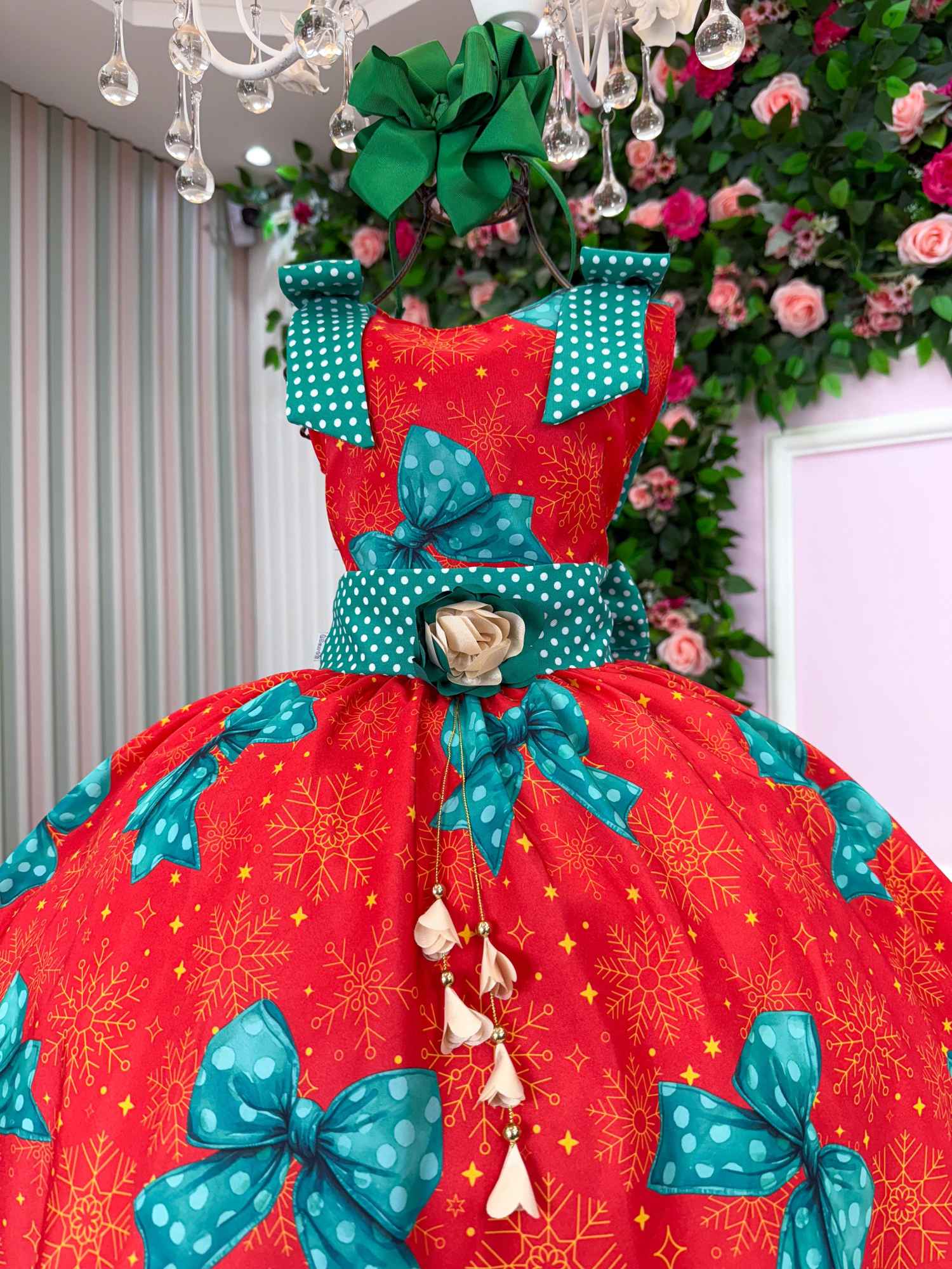 Vestido Vermelho Encantado para o Natal