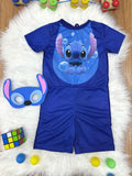 Fantasia Infantil Azul do Stitch Angel Lilo com Máscara