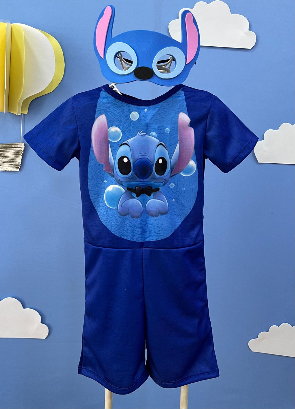 Fantasia Infantil Azul do Stitch Angel Lilo com Máscara